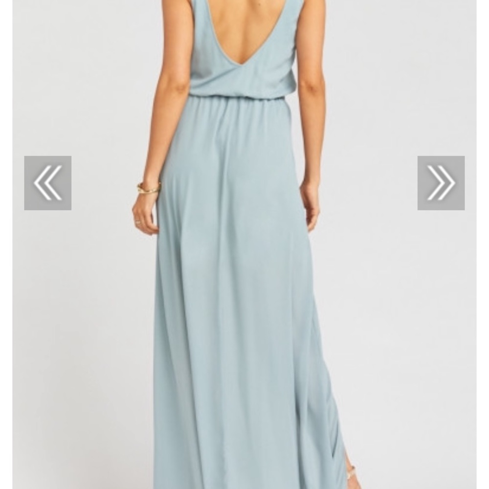 Kendall maxi bridesmaid dress, silver sage crisp